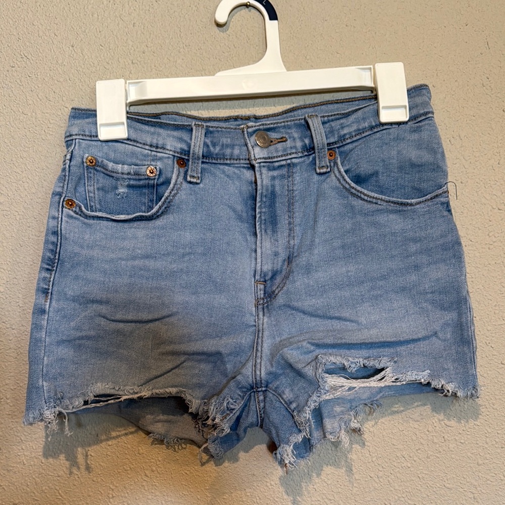 Levi's Light Blue Distressed Jean Shorts